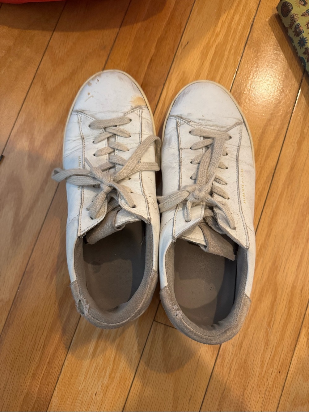 AllSaints White and Beige Low-Top Sneakers